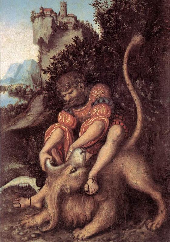 CRANACH, Lucas the Elder Samson s Fight with the Lion china oil painting image